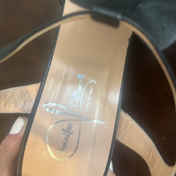 Black Jennifer Tattenelli T-Strap Block Sandals - Picture 8 of 12